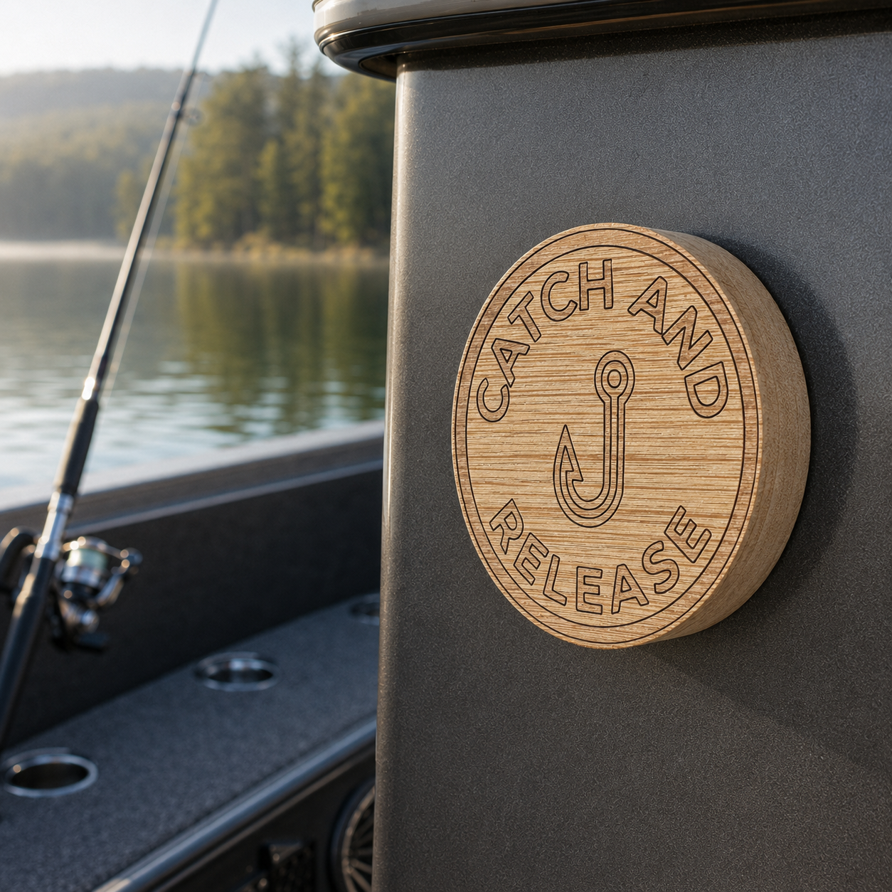Catch and Release magnetic bottle opener on a fishing boat