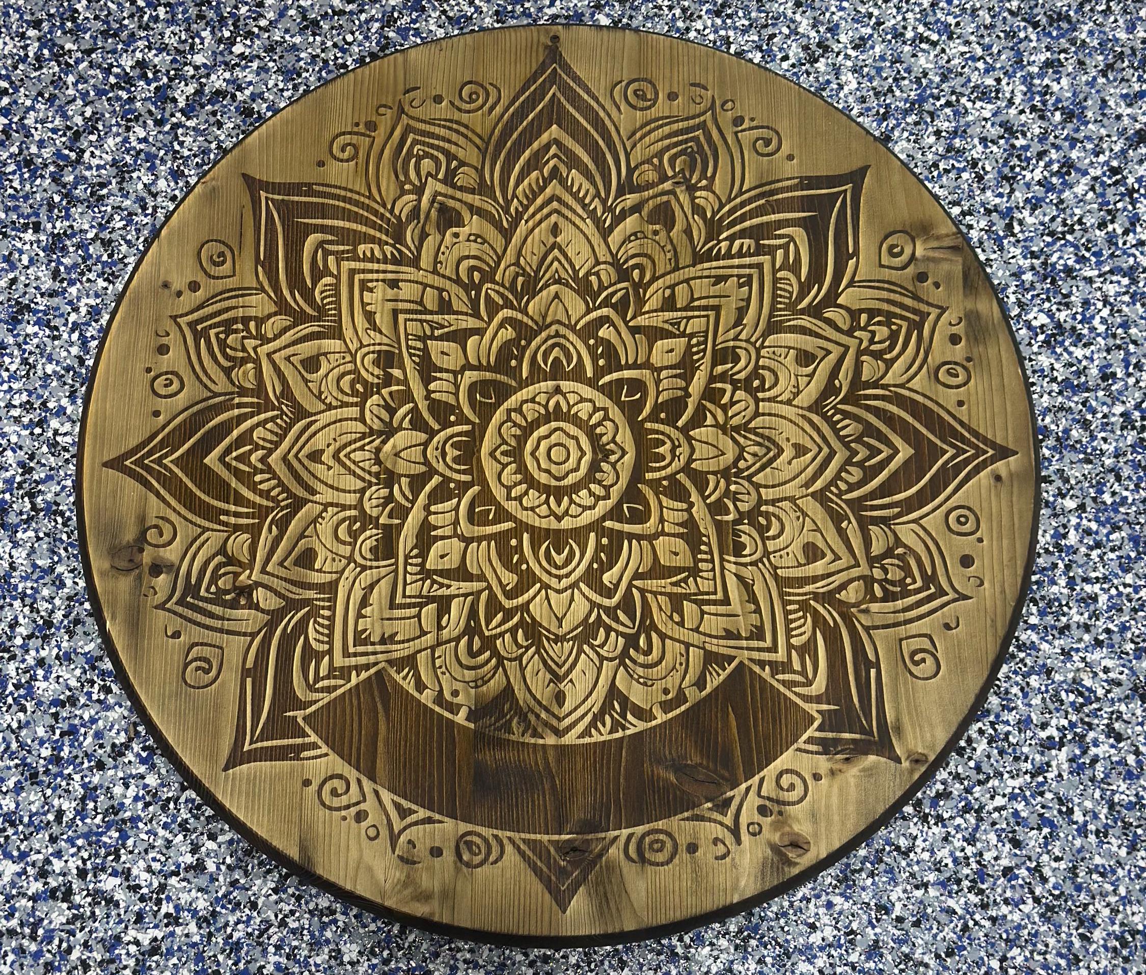 Wooden Mandala Engraving