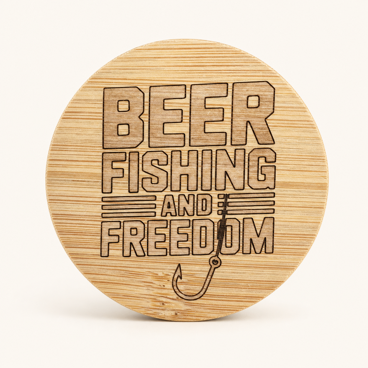 Beer Fishing and Freedom magnetic bamboo bottle opener