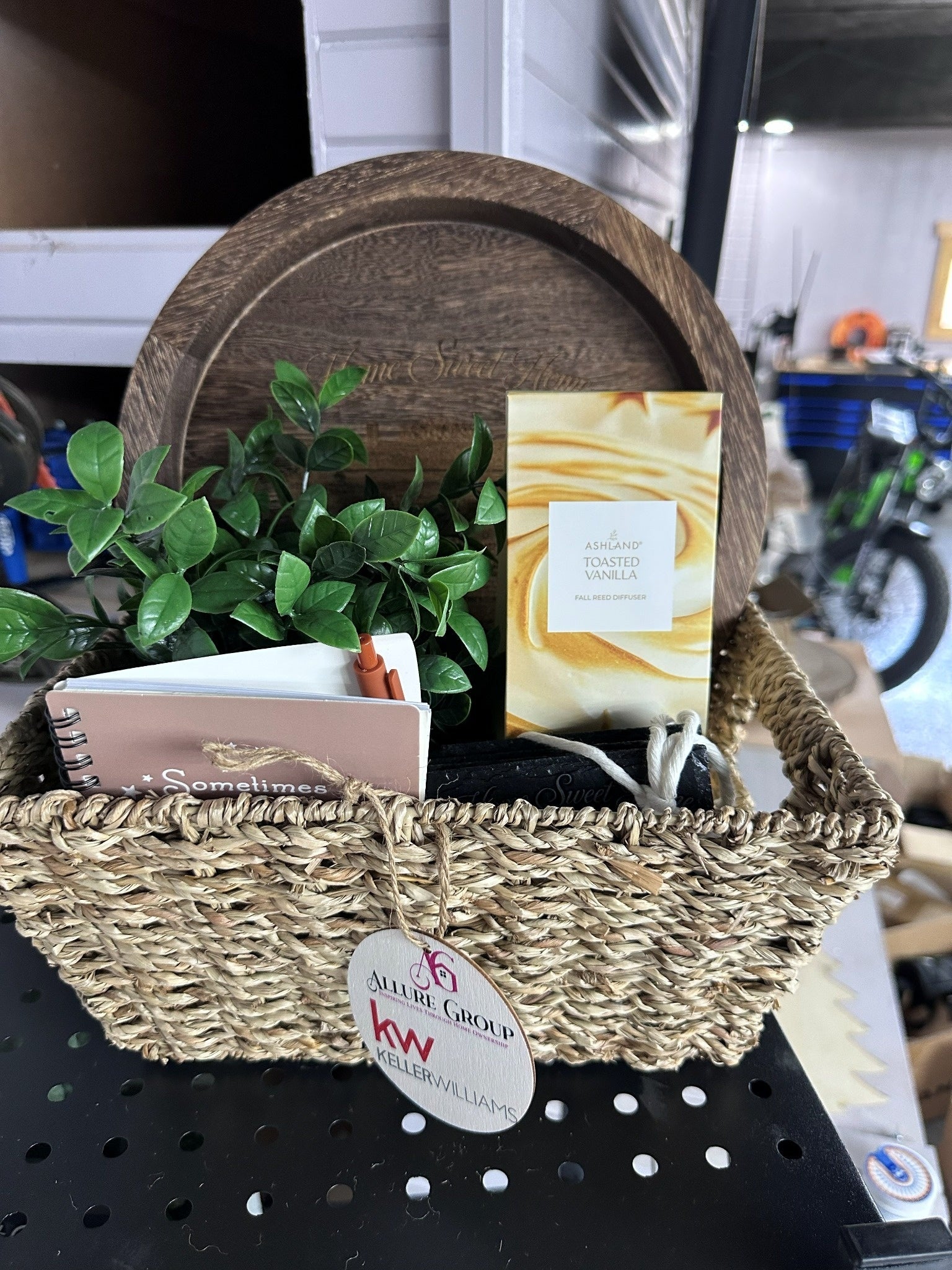 Personalized closing gift basket with realtor branding