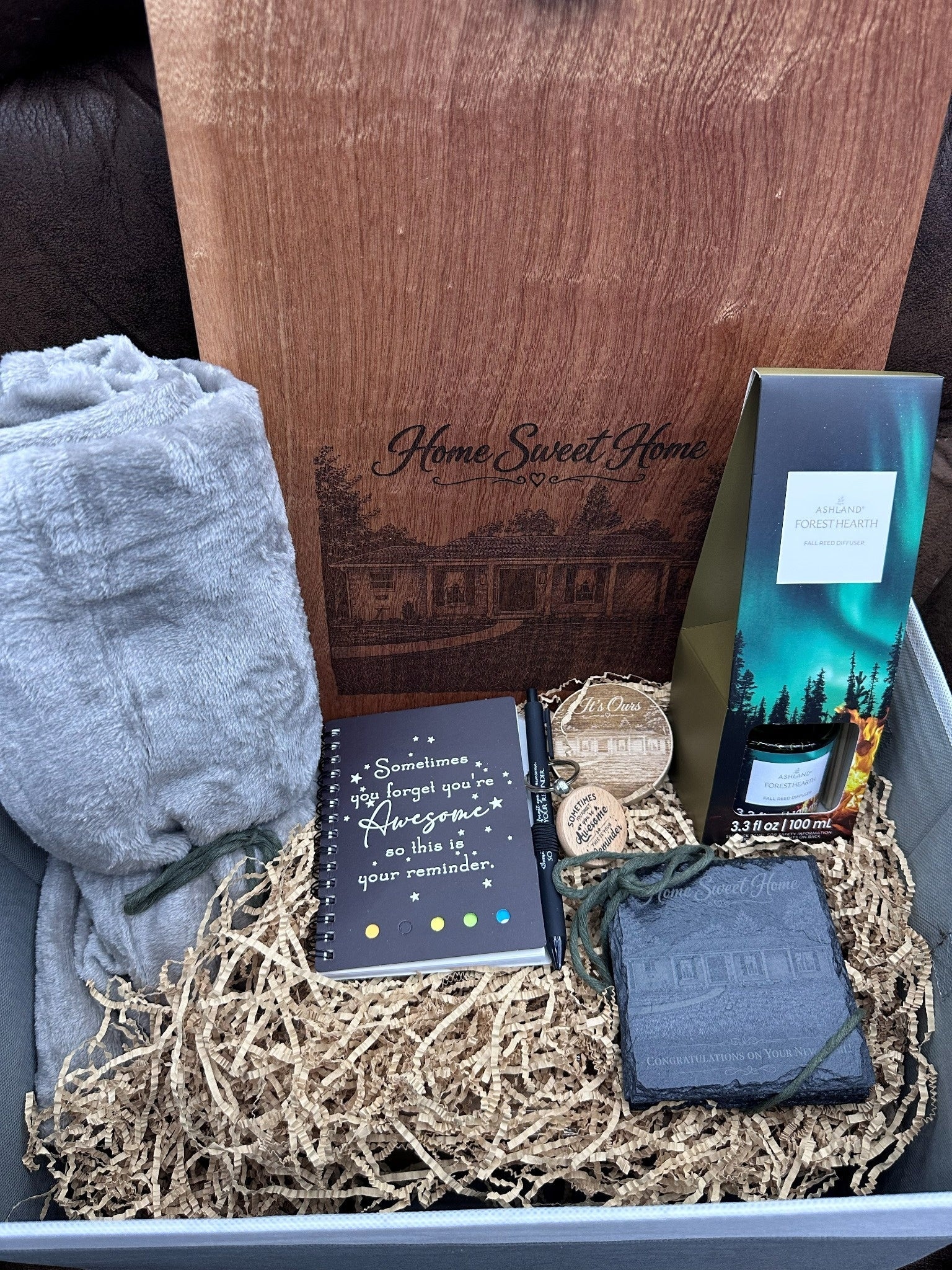 Luxury personalized realtor closing gift basket