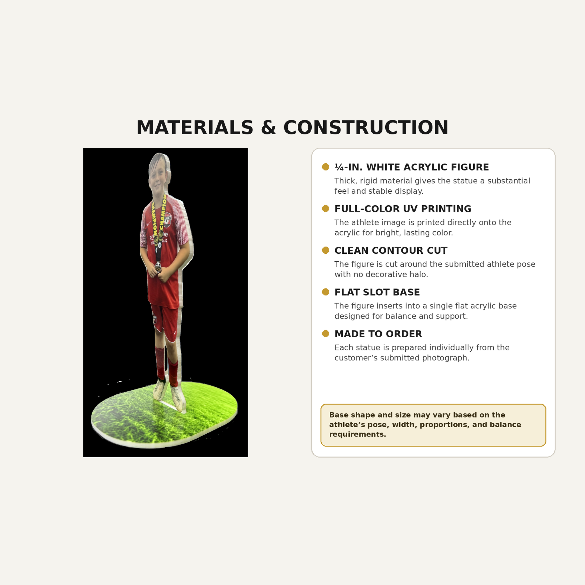 Personalized Sports Action Statue – Custom Athlete Photo Acrylic Standee