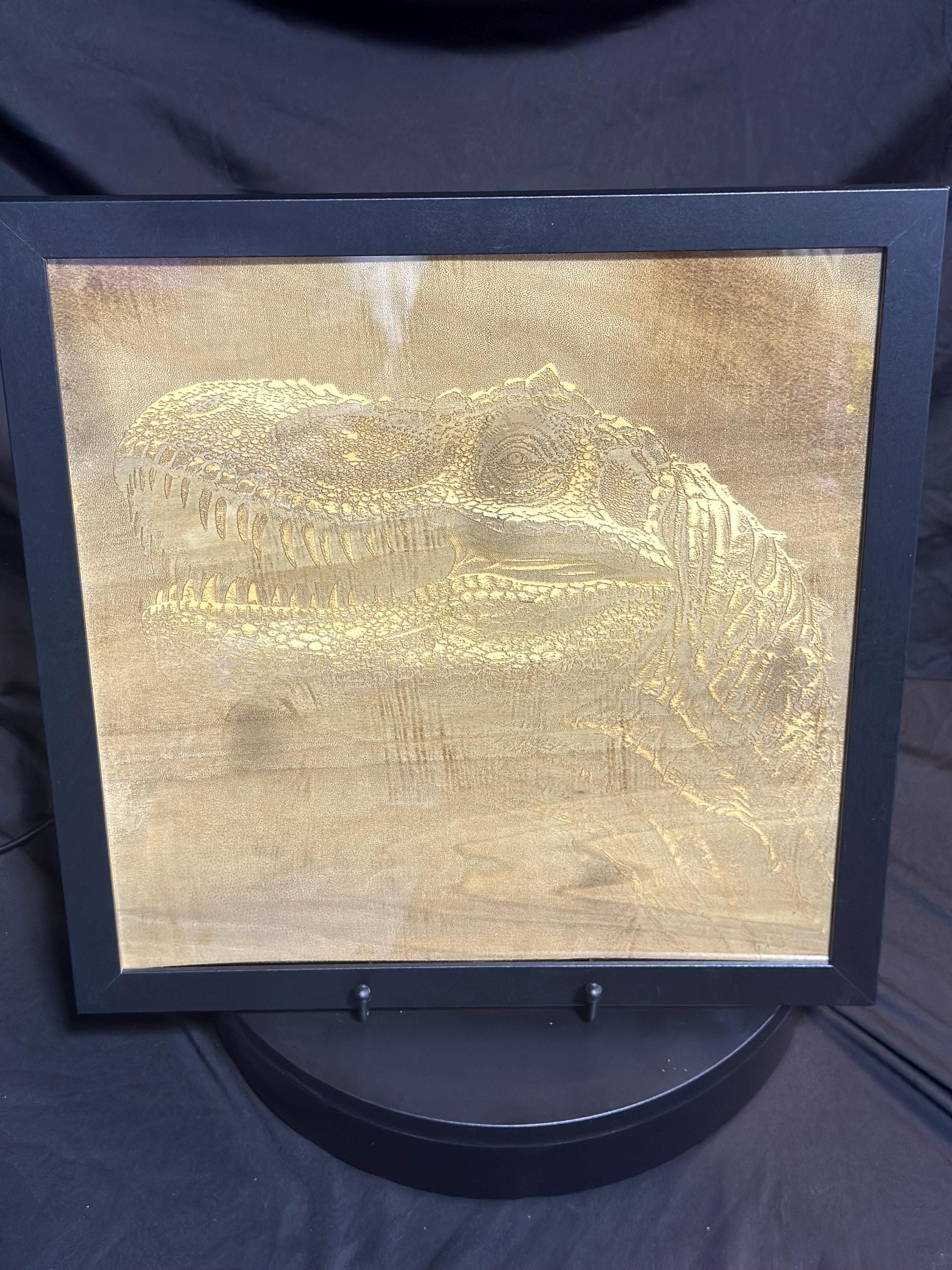 Framed 3D Dinosaur Engraving