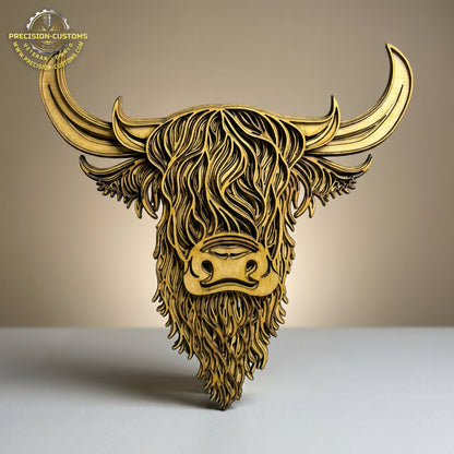 Handcrafted 3D Layered Highland Cow wall art hero image