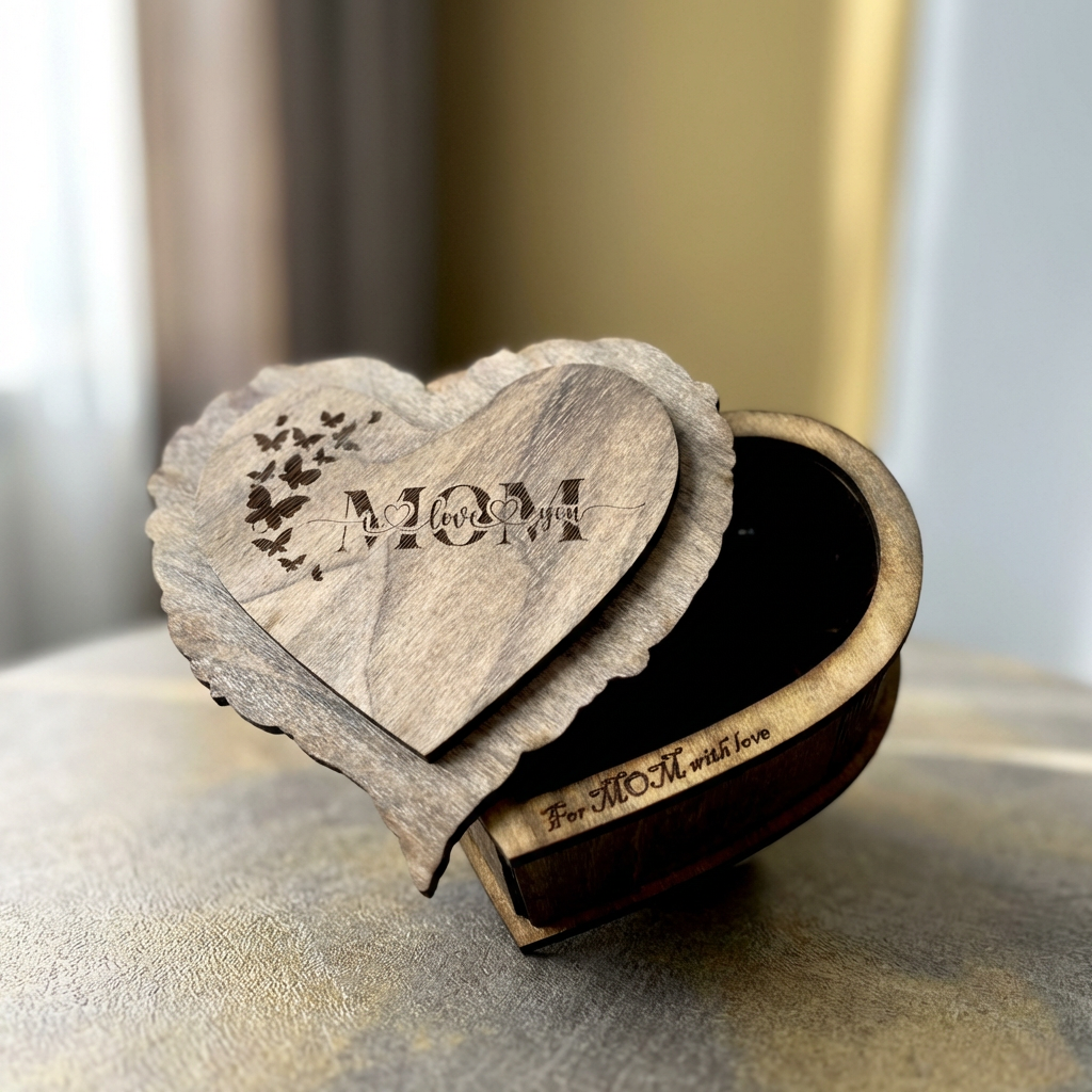 Engraved Heart Box for Mom