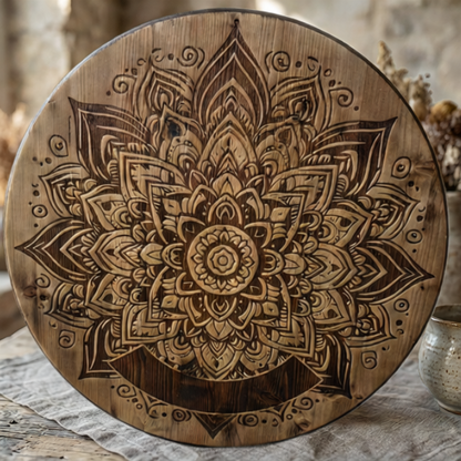 Wooden Mandala Engraving