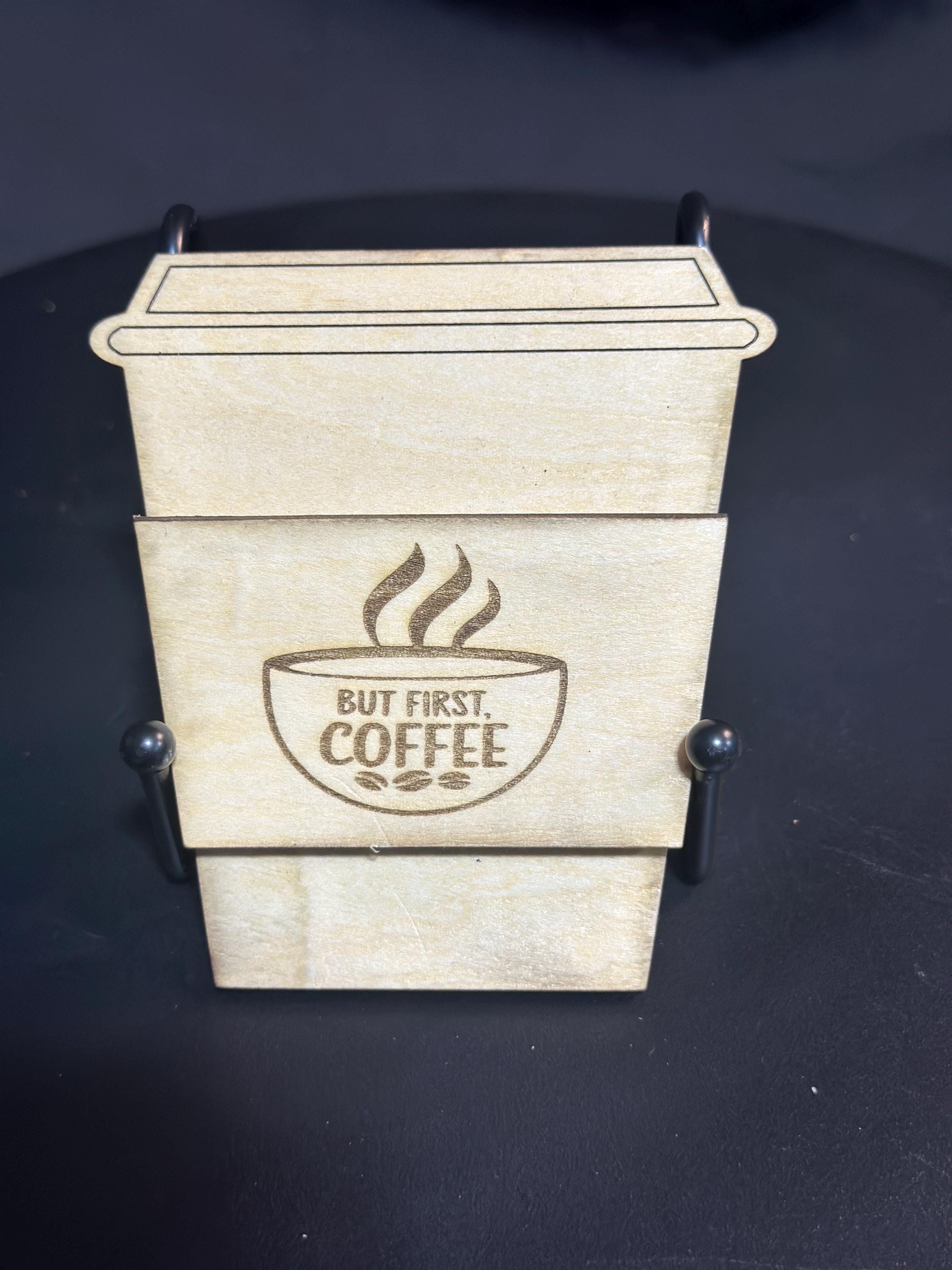 Wooden Coffee Cup Gift Card Holders