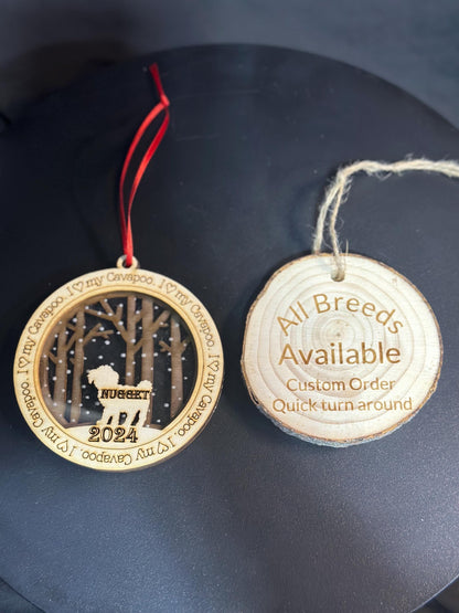 I Love My Dog Customizable Ornament