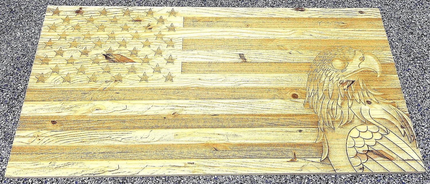 3D Eagle Flag Engraving