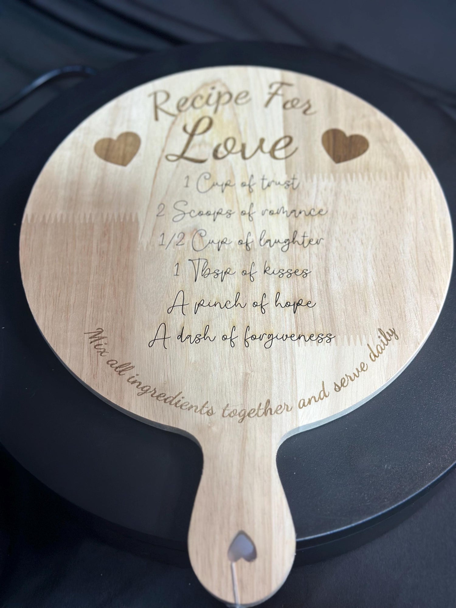 Round Charcuterie Board with Red Utensils