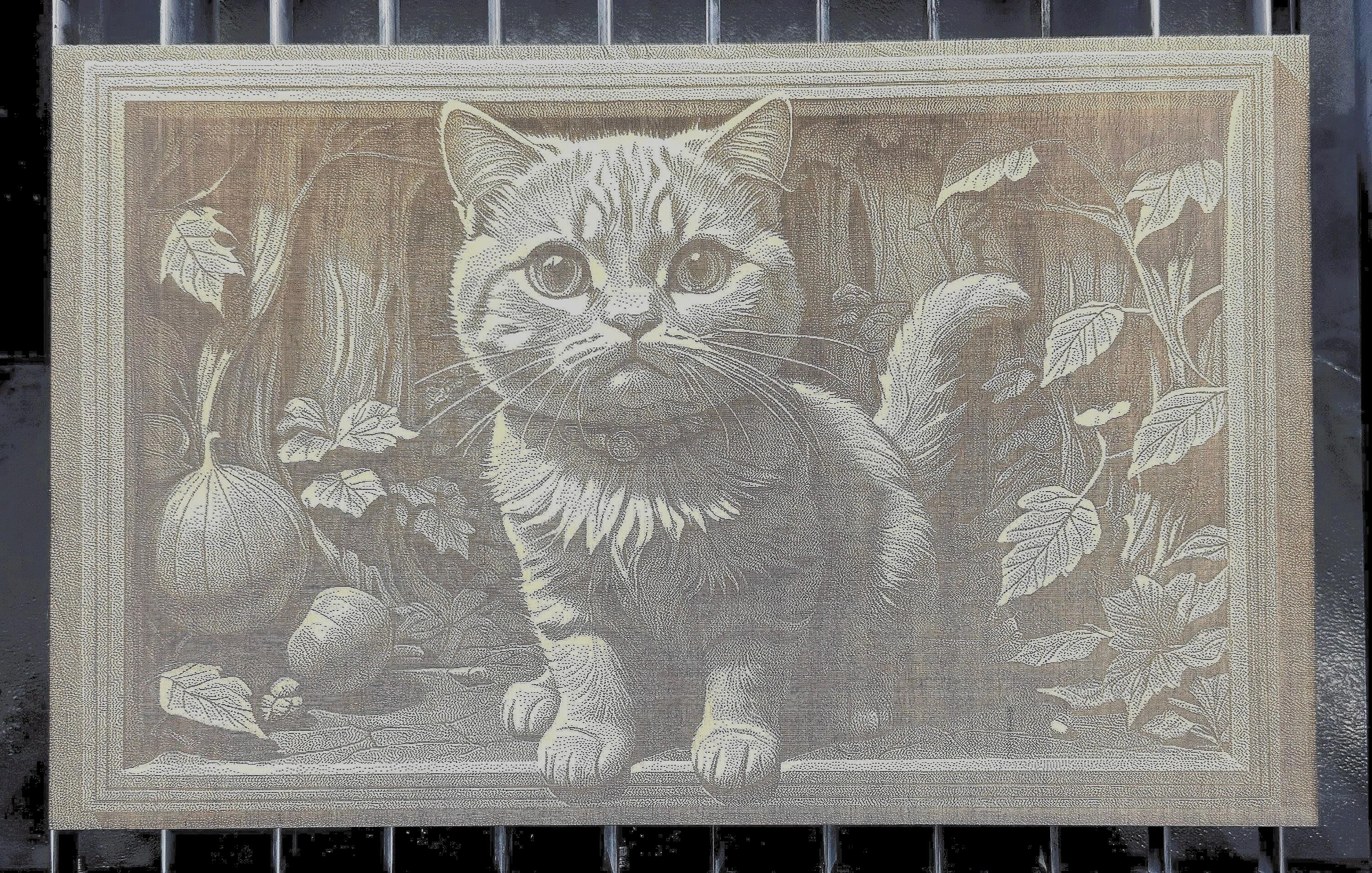 3D Cat Engraving