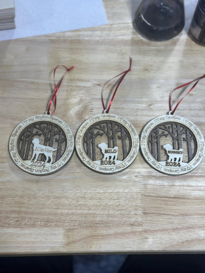 I Love My Dog Customizable Ornament