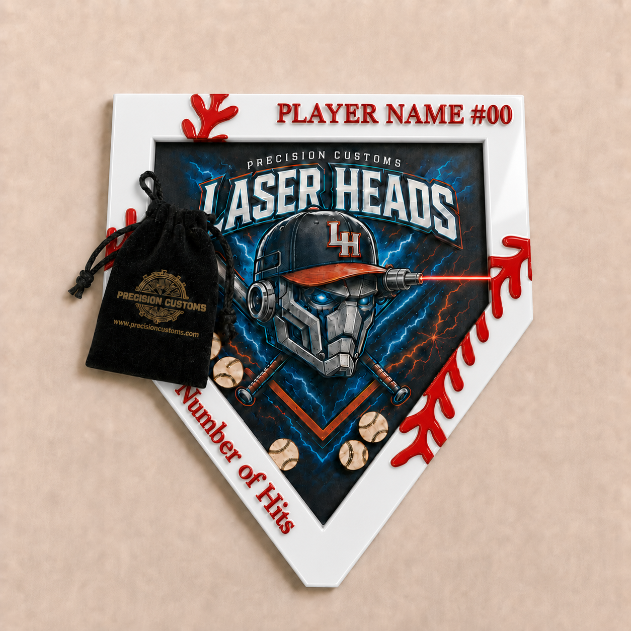 Championship all-acrylic personalized baseball counter with stand
