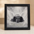 Framed laser engraved black acrylic pet memorial portrait
