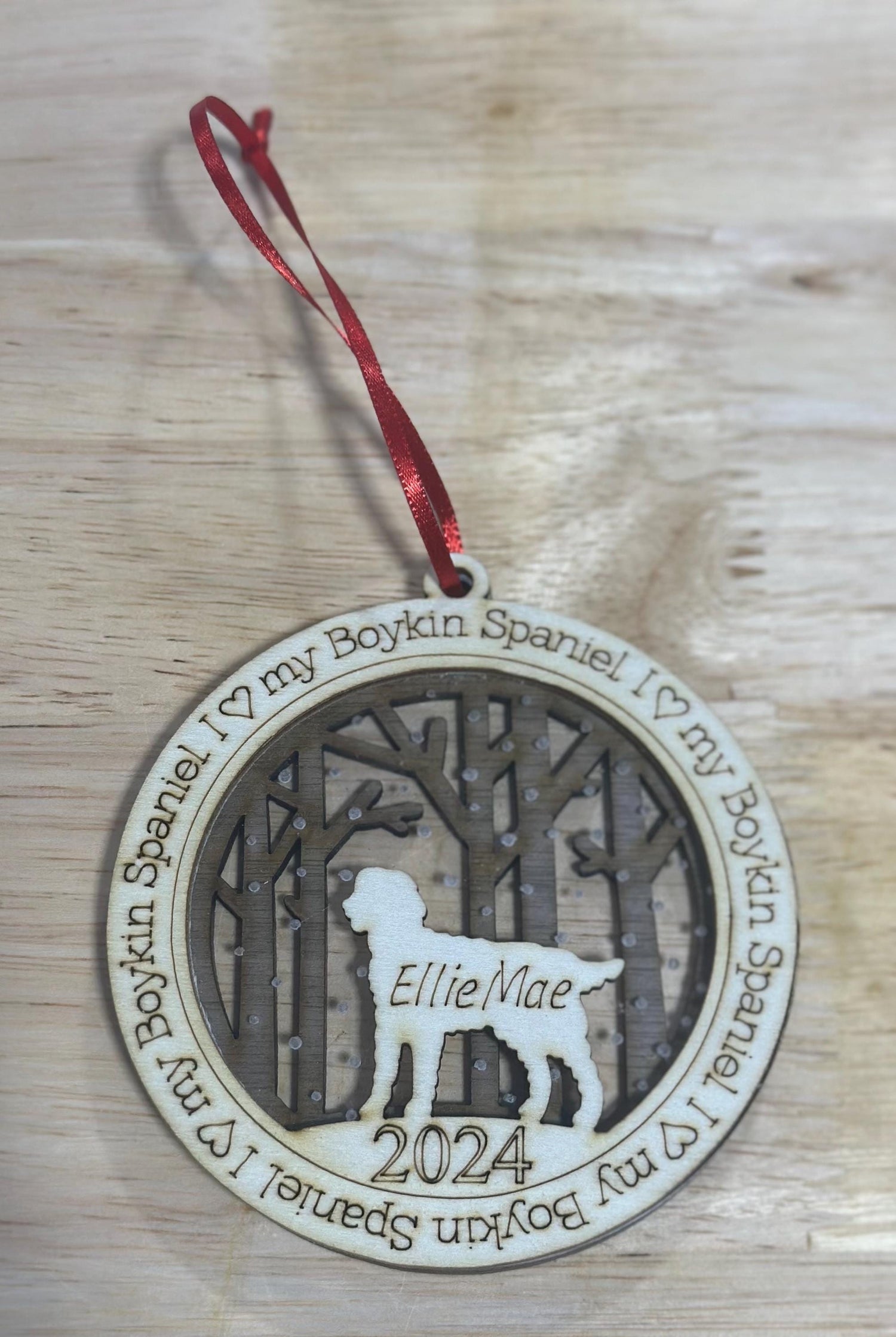 I Love My Dog Customizable Ornament