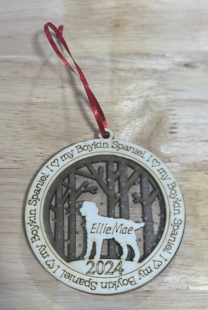 I Love My Dog Customizable Ornament