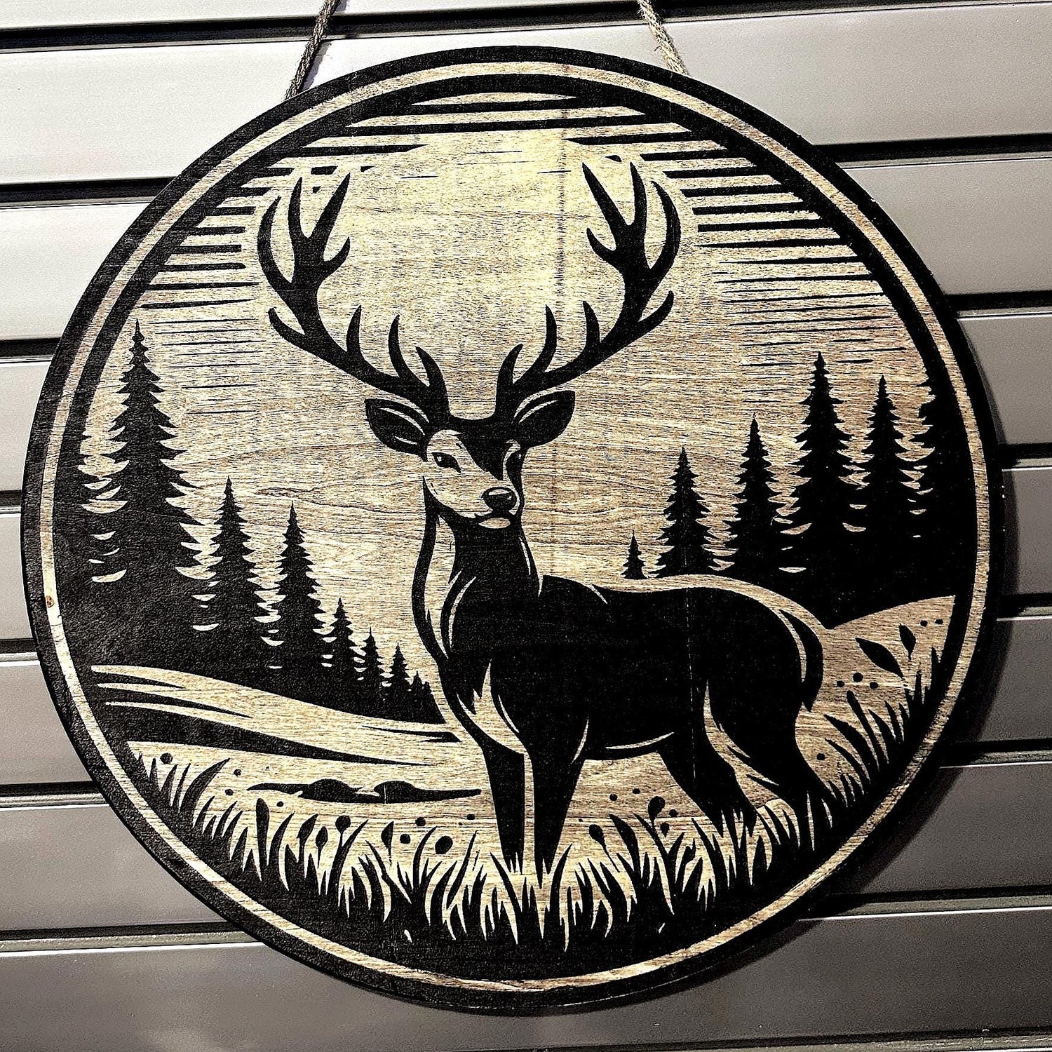 Engraved Buck Decor