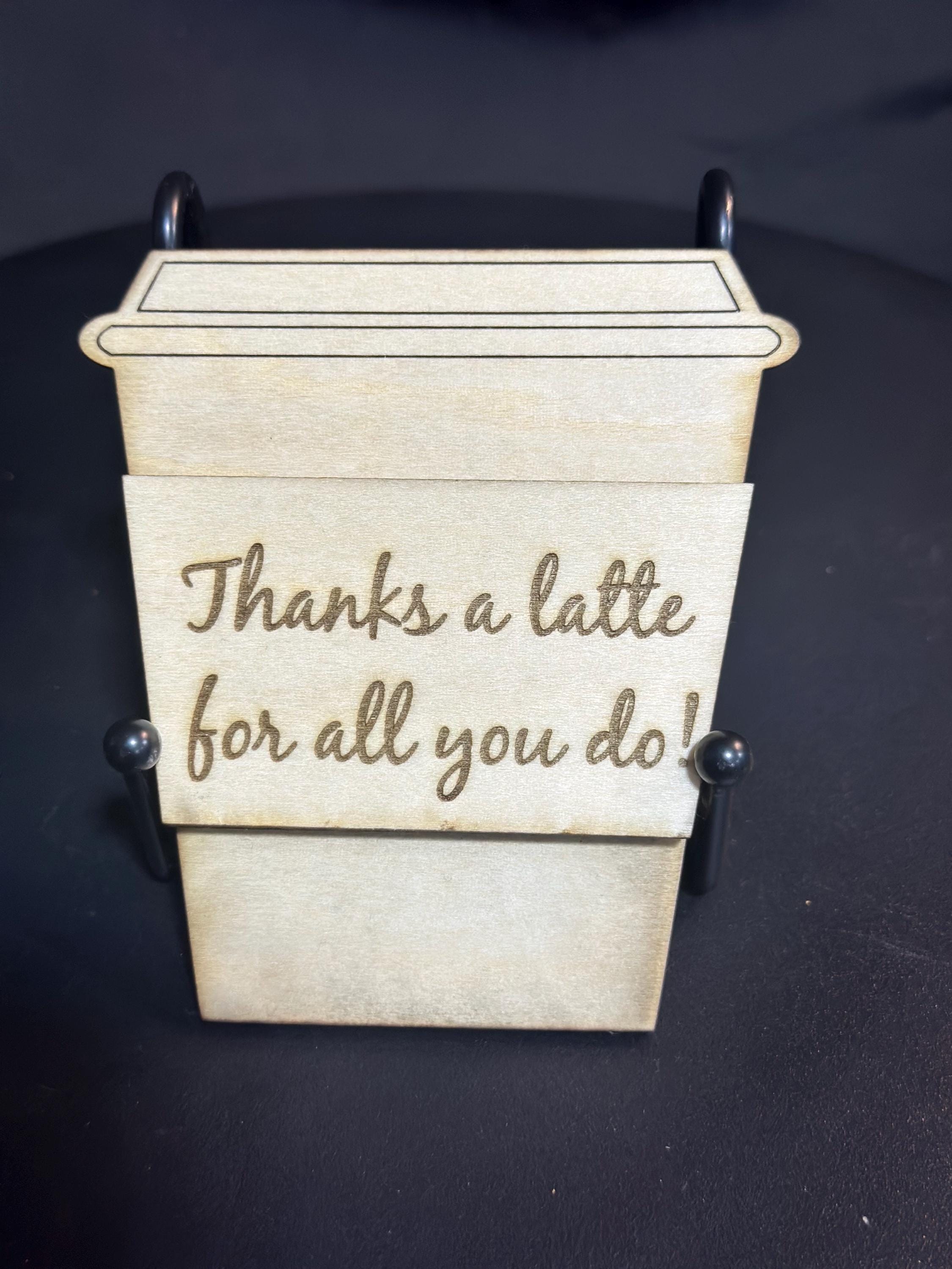 Wooden Coffee Cup Gift Card Holders