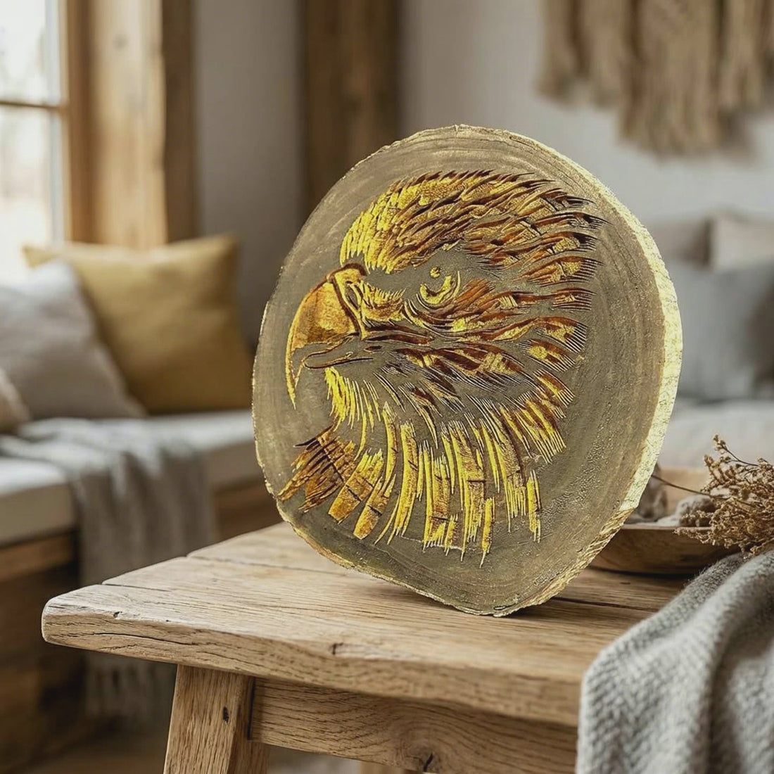 Stained and Engraved Eagle