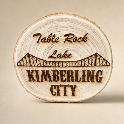 Table Rock Lake – Kimberling City Live-Edge Wood Sign front view